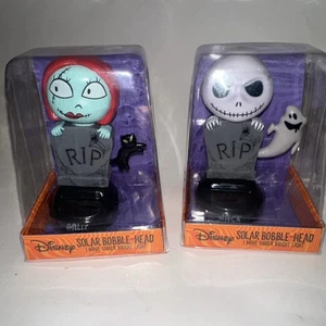 Disney Jack And Sally Solar Bobble Head The Nightmare Before Christmas Set Of 2 - Picture 1 of 3