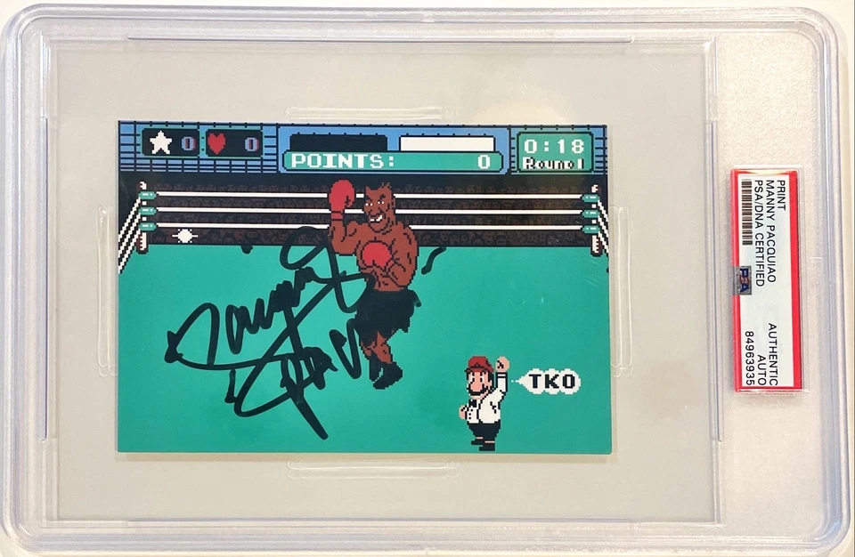 Manny Pacman Pacquiao Boxing Punch Out Nintendo Signed Auto 4x6 Photo PSA/DNA - Image 1 of 1