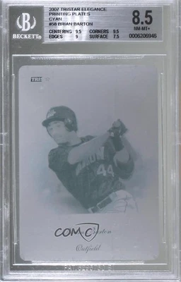 2007 TRISTAR Elegance Printing Plate Cyan 1/1 Brian Barton #58 BGS 8.5 2r8 - Image 1 of 3