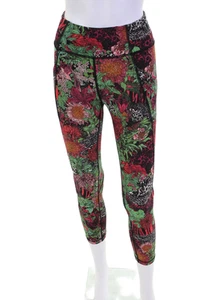 Lululemon Womens High Rise Stretch Knit Floral Leggings Black Multi Size 4 - Picture 1 of 4