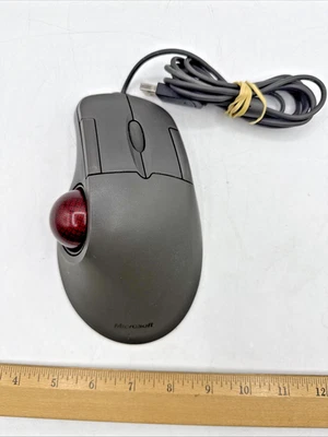 Microsoft Trackball Optical 1.0 Trackball Mouse X05-87475 USB Wired - WORKS! - Image 1 of 4