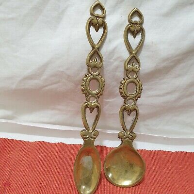  Brass Welsh Love Spoons  With Celtic Symbols 27/28 Cm In Length 224/5 Gram   • 9.99£