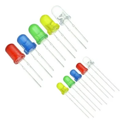 x10 LED 3 MM e 5 MM ad ALTA LUMINOSITA' BIANCHI BLU ROSSO VERDE GIALLO Diodi MIX - Immagine 1 di 4