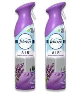 Febreze Air Freshener MEDITERRANEAN LAVENDER Aerosol Spray Eliminate Odor 2Pack - Picture 1 of 1