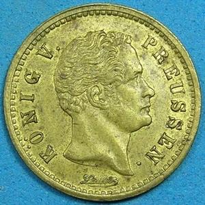 Nuremberg Germany Brass Spiel Marke ca 1873, King Friedrich Wilhelm IV Prussia - Picture 1 of 3