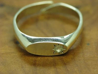 925 Argento Sterling Anello Con Spinello Ricoperto / Vero Argento / Rg 56,5/1,8g - Immagine 1 di 3