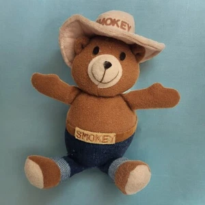 Three Bears Inc Smokey Bear Plush Stuffed Animal 7" Denim Pants Sewed On - Picture 1 of 11