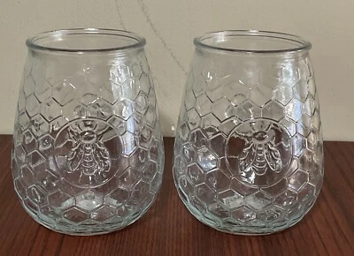 2 Home Essentials & Beyond Embossed Bee Stemless Glass, Farmhouse Kitchen - Image 1 of 4