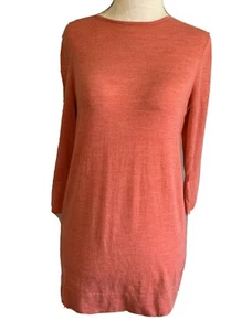 J Jill 100% Merino Wool Coral Pink Sweater 3/4" Sleeve Size Petite XS  - Picture 1 of 6