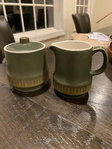 Vintage Casual Ceram Vista Lidded Sugar Bowl And Creamer - Picture 1 of 5