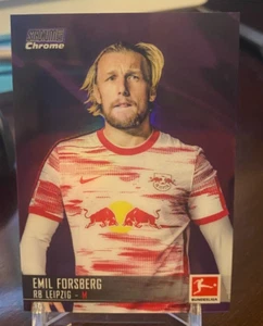 2021-22 Topps Stadium Club Chrome Bundesliga Emil Forsberg Purple #/299 - Picture 1 of 1