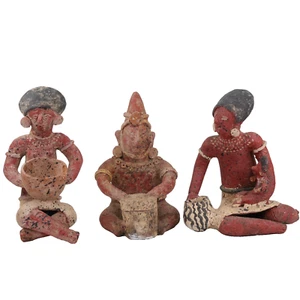 Pre Columbian Mayan Terracota Figure Group Mexico Nayarit h23cm c1900s - Picture 1 of 20