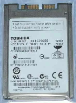 Toshiba 1.8" MK1229GSG SATA 120GB Hard Drive HP Elitebook 2530P 2730P 2740P - Image 1 of 3