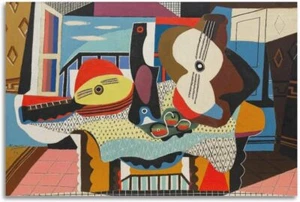 Pablo Picasso Paintings - (Mandolin And Guitar) Poster Wall Art Painting - Picture 1 of 6