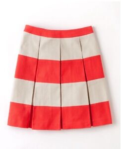 Boden Full Stripey Skirt with Pockets, Sz 14, Textured Cotton