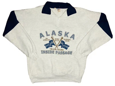 *VINTAGE* Polar Graphics Alaska Inside Passage Collared Sweater; Made in USA; L - Image 1 of 4