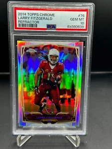 2014 Topps Chrome Larry Fitzgerald Refractor #76 Cardinals PSA 10 - Picture 1 of 2