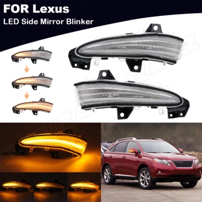 Sequential LED Side Mirror Lamp Turn Signal Light For 09-15 Lexus RX450H RX350 - Image 1 of 4
