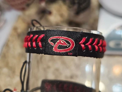 ARIZONA DIAMONDBACKS BLACK MLB  BASEBALL BRACELET LEATHER - Image 1 of 4