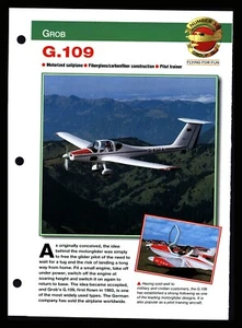 "G.109 GROB" Aircraft of World Spec Sheet Flying For Fun 15.32 - Picture 1 of 2