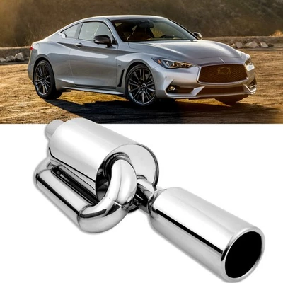 Silenciador de escape de doble bucle para Infiniti Q50 Q60 3.0T 16-24 2,5" entrada 4" puntas de salida Foto 1 de 4