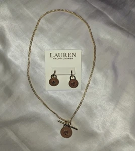 Ralph Lauren RLL Brown Enamel Gold Plated Set - Picture 1 of 2