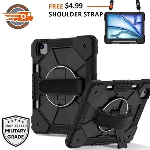 iPad Air 11 inch M3/M2 (2025/2024) Case Shockproof Rugged Stand w/ Strap Cover - Picture 1 of 7