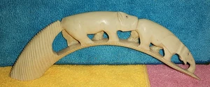 Vintage Hand Carved Warthog Tusk 19th Cent. - Picture 1 of 4