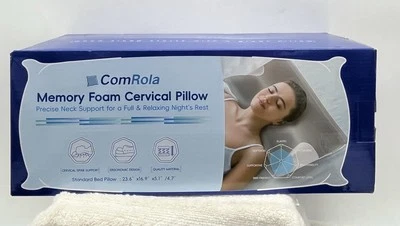 Almohada de espuma viscoelástica cervical para aliviar el dolor de cuello almohadas ergonómicas de apoyo para el cuello Foto 1 de 4