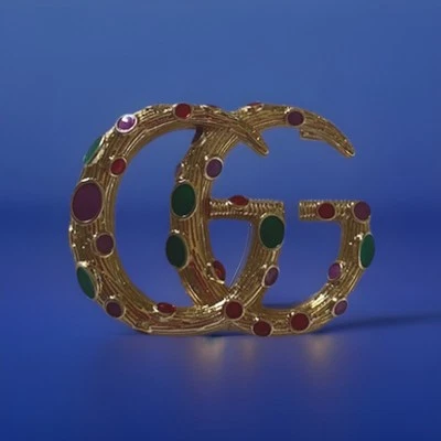 Broche Gucci Acabado Corteza y Esmaltado 5cm Foto 1 de 2