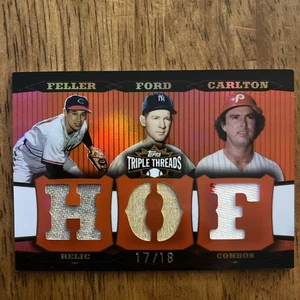 2006 Triple Threads Relic Combos Bob Feller/Whitey Ford/Steve Carlton HOF 17/18 - Picture 1 of 2