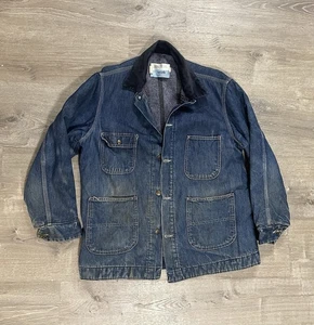 Abrigo forrado chaqueta vaquera vintage Sears Work Leisure 14407 talla grande 42-44 - Imagen 1 de 18