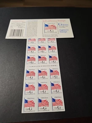 USPS BOOKLET 2886A 1994 32C G RATE OLD GLORY STAMPS - Image 1 of 4