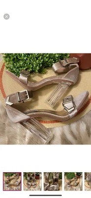 Zapatos de tacón de gamuza tostada de vidrio  Foto 1 de 4