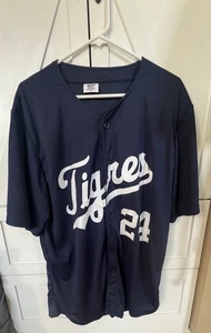 DETROIT TIGERS MIGUEL CABRERA LOS TIGRES BLUE JERSEY 24 BASEBALL MVP XL - Picture 1 of 4