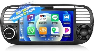 Autoradio con CarPlay/Android Auto/DSP per FIAT 500 2007-2015,7 Pollici HD GPS - Immagine 1 di 4