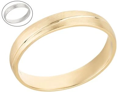 Herrenring Goldring 375 Gold Weißgold matt-gebürstet Trauring Verlobungsring 9k - Bild 1 von 4