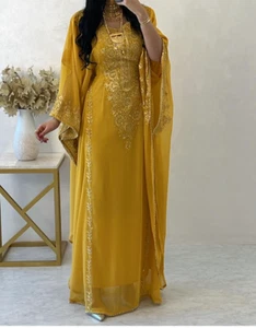 SALE New Moroccan Dubai Kaftans Farasha Abaya Dress Very Fancy Long Gown MS 560 - Picture 1 of 15