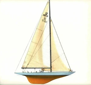 Americas Cup 1962 WEATHERLY Twelve-Meter Sloop Melbourne Smith Lithograph Print - Picture 1 of 1