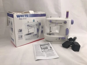 White Portable Sew E-Z Sewing Machine White & Purple Accents - Picture 1 of 9