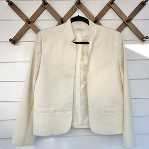 Blazer Clásico Vintage Prestige Of Boston Off White Frente Abierto Talla 12 - Imagen 1 de 5