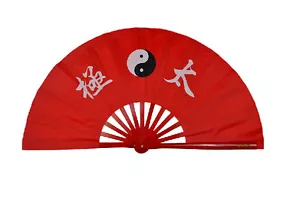 Chinese Shaolin Kung Fu Wushu Martial art Show Training Red Bone Tai Chi Fan - Picture 1 of 10