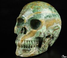 5.0" GREEN OPAL Carved Crystal Skull, Realistic, Crystal Healing