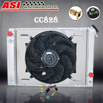 3 Row Radiator+Shroud Fan For 1984-1988 1985 Pontiac Fiero 2.5L Straight L4 2.8L — 第 1/4 张图片