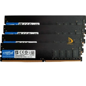 Crucial 4x 8GB 1RX8 PC4-2666V DDR4 21300Mhz 288Pin UDIMM Desktop Memory RAM - Picture 1 of 10