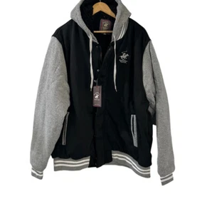 Beverly Hills Polo Club Mens Varsity Jacket With Faux Sherpa Lining 2XL NWT $120 - Picture 1 of 11