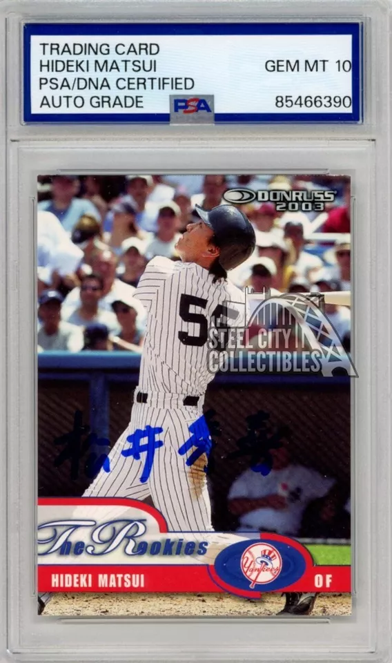 Tarjeta de novato Hideki Matsui 2003 Donruss The Rookies Kanji autógrafo #5 PSA/DNA 10 Foto 1 de 1