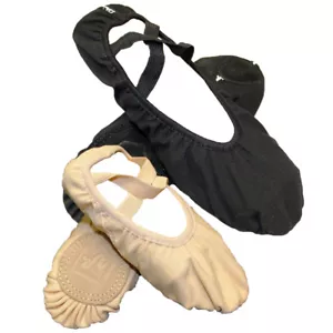 Zapatos de ballet niños adultos tela elástica niñas mujeres bailarina de baile suela dividida - Imagen 1 de 3
