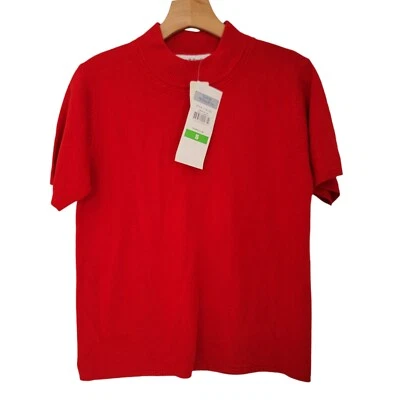 Suéter Norton Mcnaughton vermelho acrílico gola simulada manga curta feminino pequeno novo com etiquetas  - Imagem 1 de 4