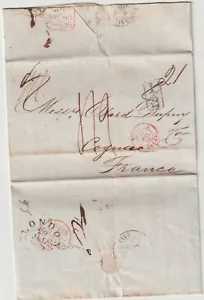 1839 GLAGOW ADDL½d MAIL TAX LONDON FOREIGN BRANCH CDS TO COGNAC - 3/6d A GALLON - Picture 1 of 3